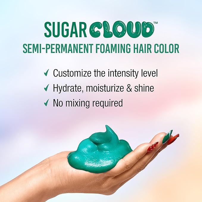 Punky Sugar Cloud Semi-Permanent Foam Hair Color, Watermelon Suga - Vibrant Hair Dye for Long-Lasting Color, Easy Application Foam Hair Dye, 6 fl oz.