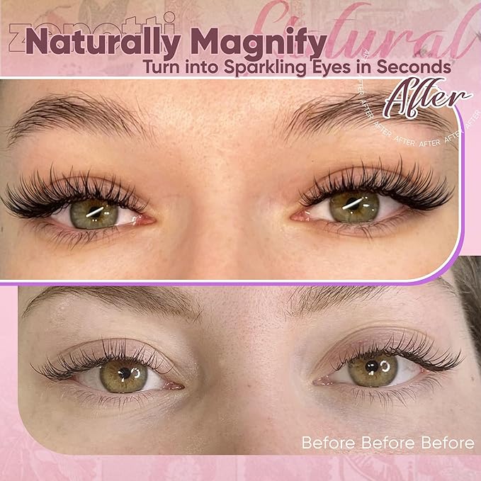 Natural Lash Clusters Kit Wispy Eyelash Clusters Kit Natural Lash Extension Kit C-Curly Individual Lashes Short Eyelash Extensions with Lash Bond and Seal and Eyelash Tweezers 9-12MM 144PCS by zenotti