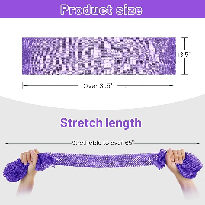 African Net Sponge, Authentic Exfoliating Body Scrubber for Bath and Shower, Multiple Textures with Gentle Deep Exfoliating and Rich Lather for All Skins (Purple)
