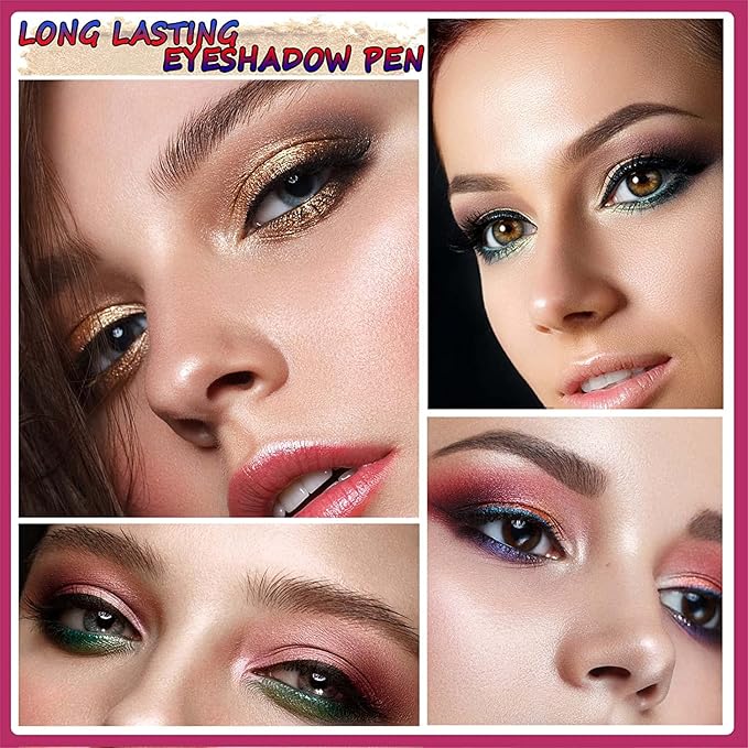 Rose Red Eyeshadow Stick, Cream Smooth Glitter Eyeshadow Pencil Crayon, Hypoallergenic Waterproof Long Lasting Shimmer Eye Shadow Pen Multi-Dimensional Highlighter Stick Eye Liner(Rose Red #06)