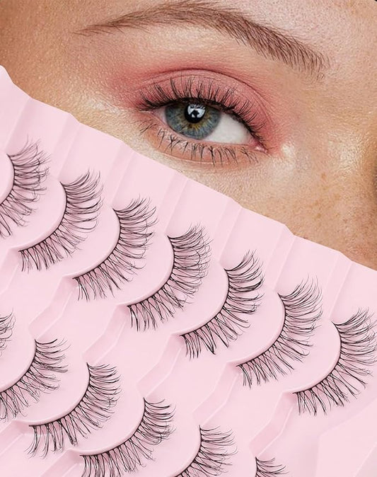 Natural Lashes Natural Eyelashes Natural Look Wispy Lashes Mink Lashes False Eyelashes Fake Eyelashes C Curl Lashes Strip Lashes Bright-04