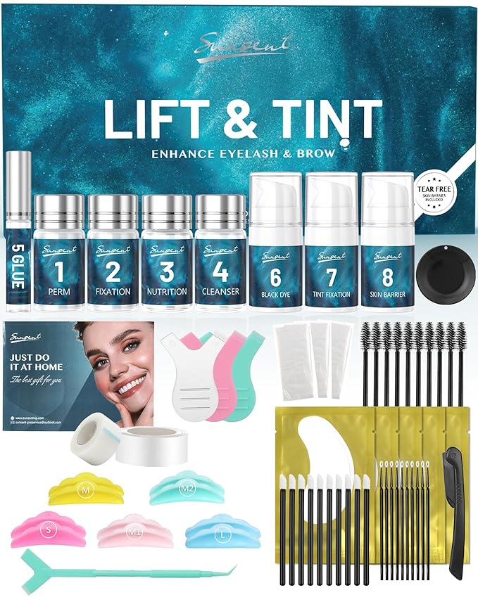 Lash Lift Kit 4 in 1 | Black, KERATIN Brow Lamination Eyelash Lift Kit For Eyelash Growth,12-weeks Long Lasting for Salon,Home Use