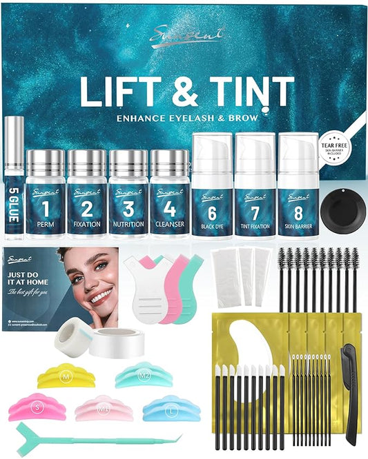 Lash Lift Kit 4 in 1 | Black, KERATIN Brow Lamination Eyelash Lift Kit For Eyelash Growth,12-weeks Long Lasting for Salon,Home Use