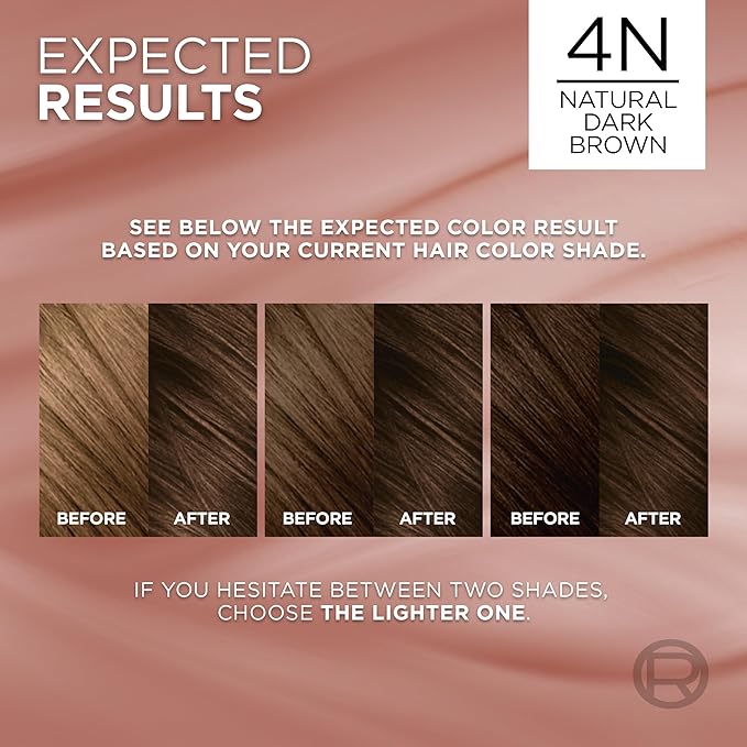 L’Oreal Paris Excellence Universal Nudes Permanent Hair Color, Ammonia Free Hair Dye for Gray Hair Coverage, 4N Natural Dark Brown, 1 Hair Dye Kit