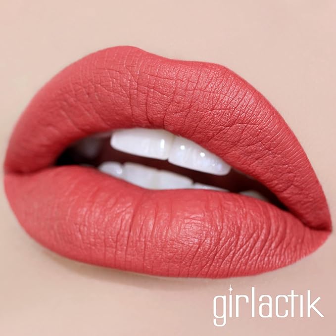 Girlactik Long Lasting Matte Lip Paint Liquid Lipstick in Allure- Long wearing, Smooth Application, Pigmented, Non-Crack Formula, Lightweight, 7.5 ml / .25 oz, (Ooh la la)