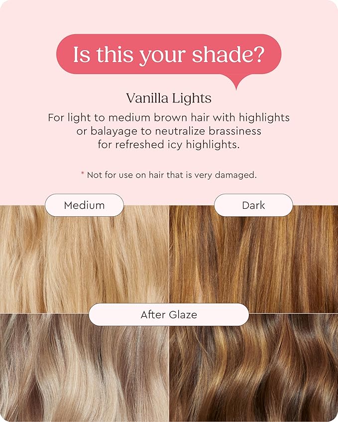 Glaze Supergloss Color Conditioning Gloss – Hydrating Semi-Permanent Color Hair Gloss & Shine Boost – Color Depositing Mask - Vegan, Cruelty-Free – 6.4 Fl Oz - Vanilla Lights - Cool Blue Toner