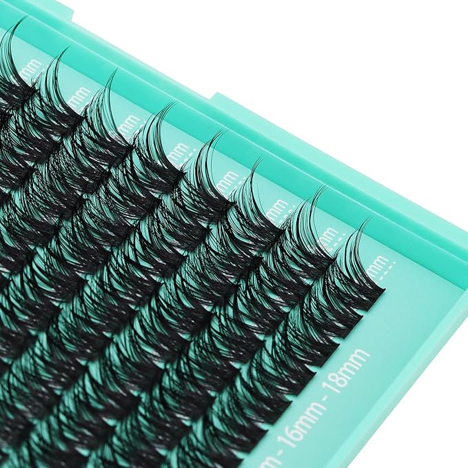 Bodermincer Lash Clusters D Curl Black/Brown/Colored Lashes 10-12-14/12-14-16/16-18-20mm Mixed Lash Clusters Kit For Beginner (Y01# 14-16-18mm Mixed)