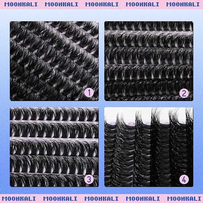 Eyelash Clusters Lash Clusters Mink Thick 60D Cluster Eyelash Extensions 10-18MM 180Pcs Cluster Individual Lashes Gorgeous Wispy Spiky Eyelashes Clusters Extension by MOONKALI