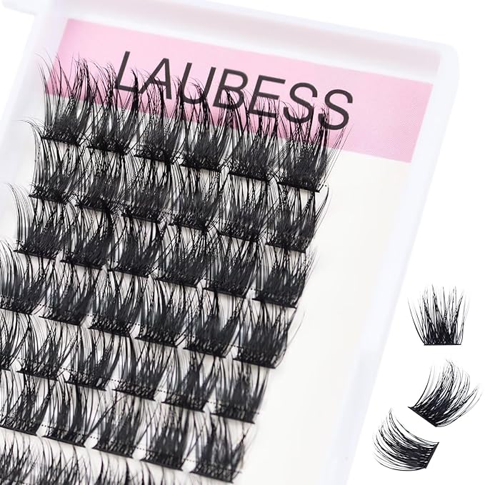 Lash Clusters 72pcs Individual Lashes D Curl Cluster Lashes 0.07mm Thickness Eyelash Clusters DIY Lash Extension Kit Cluster Eyelash Extensions (03-0.07D, 14mm)