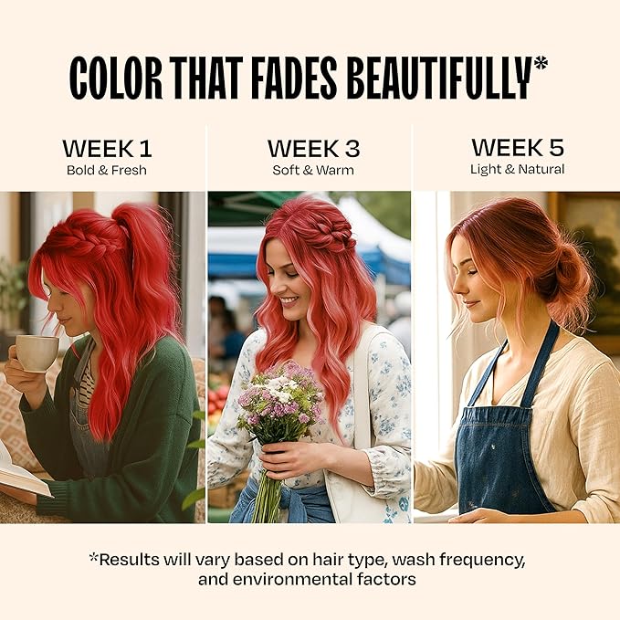 Overtone Semi Permanent Hair Color Conditioner, Scarlet Red, 8 oz, Nourishing, Damage-Free, Color Depositing Mask for All Hair Types with Shea Butter & Coconut Oil, Vegan & Cruelty-Free