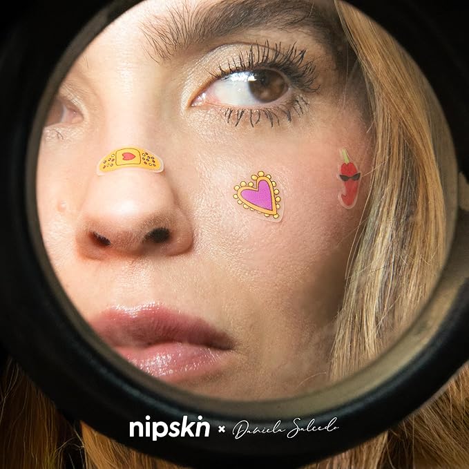 NIPSKIN Stick-On Face & Body Art Patches – Daniela Salcedo Collection - Jewel-inspired Design Pore Strip – Sweat-Proof, Soft on Skin – 24 Patches