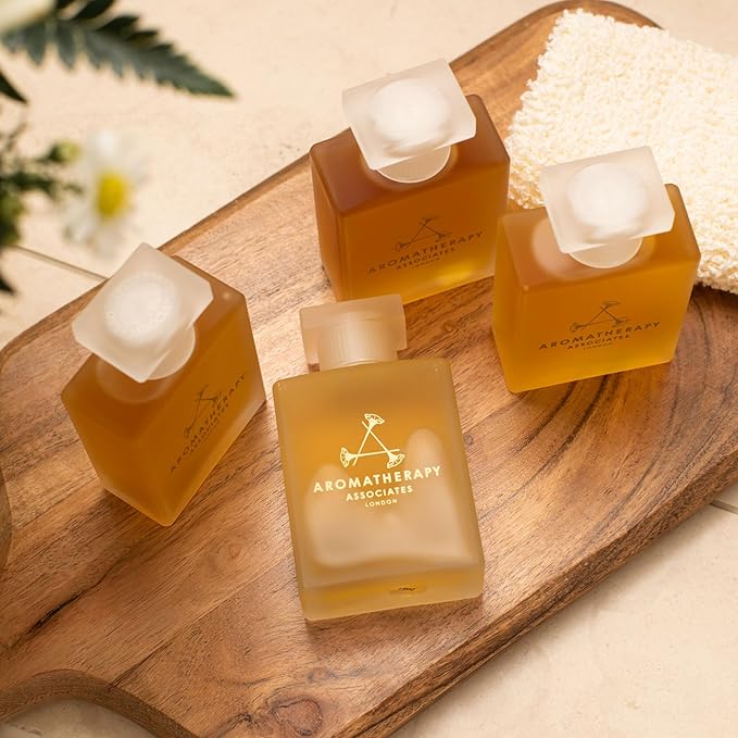 Aromatherapy Associates De-Stress Mind Bath and Shower Oil, Natural Body Oil to Calm Mind, Body and Spirit, Made with 3 Essential Oils (1.86 oz)