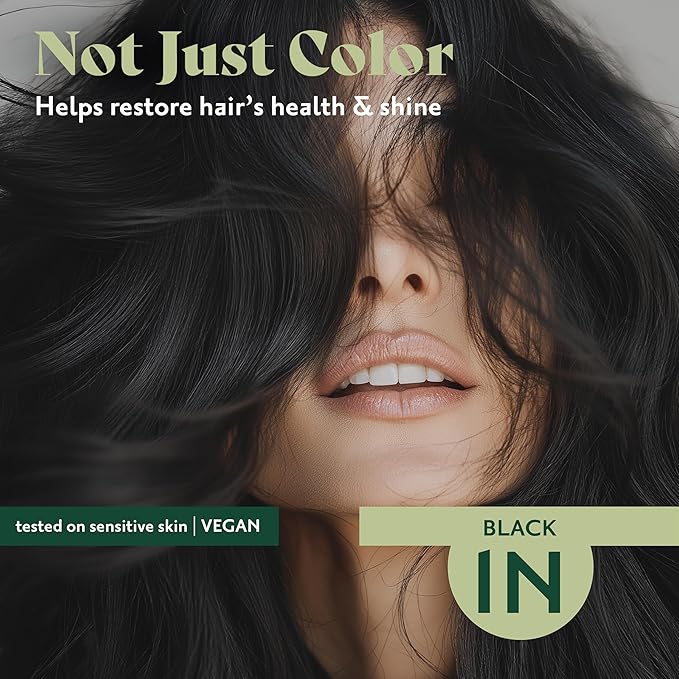 Herbatint Permanent Hair Dye For Women - 1N Black - For Up To 100% Gray Coverage - Ammonia-Free, Alcohol-Free & Vegan - Salon Influenced Hair color 5.75 fl oz