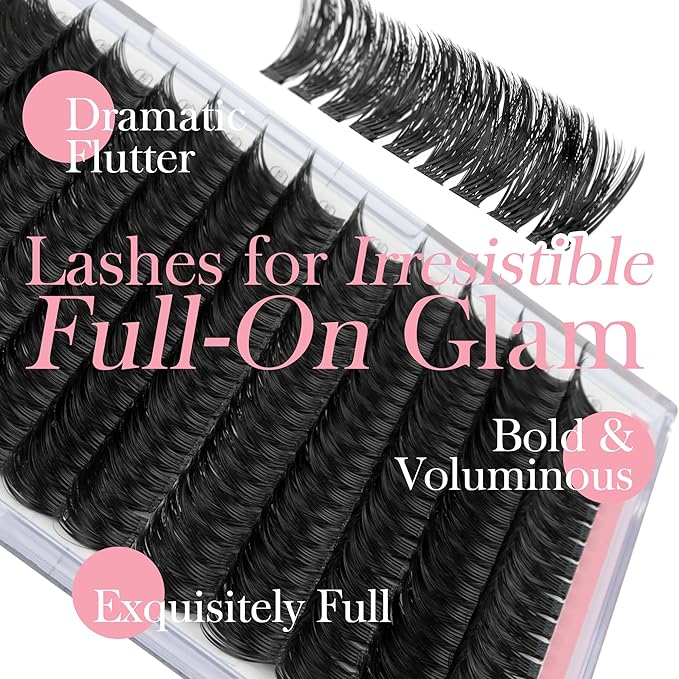 Volume Lash Clusters 280Pcs Eyelash Clusters DIY Lashes Natural Look 100D Reusable Super Thin Band & Soft Individual Faux Mink Lashes by Winkgiggle (100D)