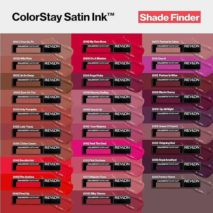 Revlon ColorStay Satin Ink Liquid Lipstick, Longwear Rich Lip Colors, Formulated with Black Currant Seed Oil, 006 Eyes on You, 0.17 fl oz
