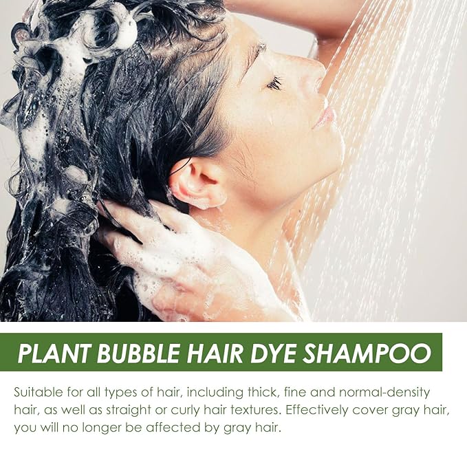 HUANG YI Natural Plant Hair Dye Shampoo Pure Plant Extract For Grey Hair Color Bubble Dye. (Chestnut Brown)