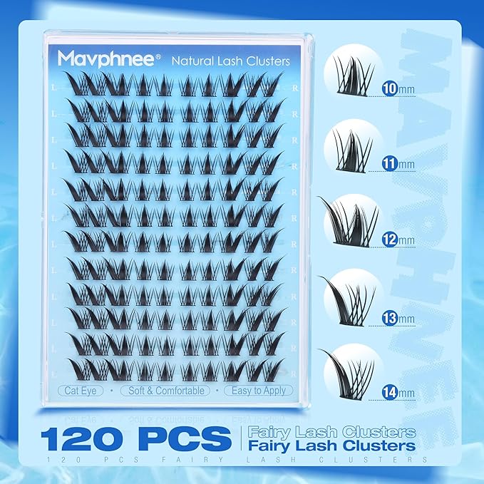 Fox Eye Lash Clusters Spiky Individual Lash Extensions L-Curly Fairy Cluster Eyelash Extensions Anime Wispy Individual Eyelashes Left & Right Cat Eye Cluster Lashes Manga Lash Extension Easy to Apply