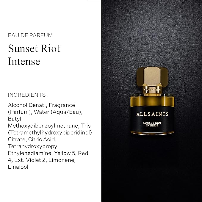 AllSaints Sunset Riot Intense - Amber, Woody & Floral Fragrance - Unisex Perfume with Cedar & Musk - Body Fragrance with an Aromatic Smell - Bold Evening Scent - 30mL/1 fl oz