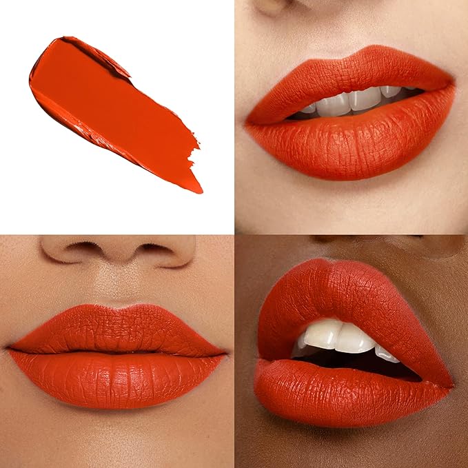 Orange Lipstick Long Lasting, Matte Liquid Lipsticks for Women Non Transfer Smudgeproof Smooth and Easy to Appy Cruelty Free Lip Color, M51 Orange Red
