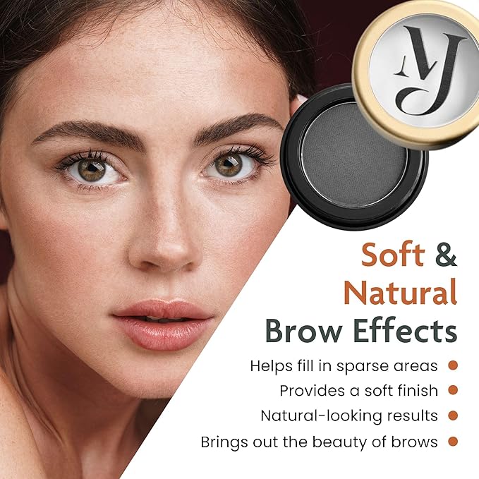 Soft Black Eyebrow Powder – Long-Lasting, Waterproof, Smudge-Proof Brow Powder for Natural, Defined Brows – Vegan & Cruelty-Free Eyebrow Makeup by Marie-José