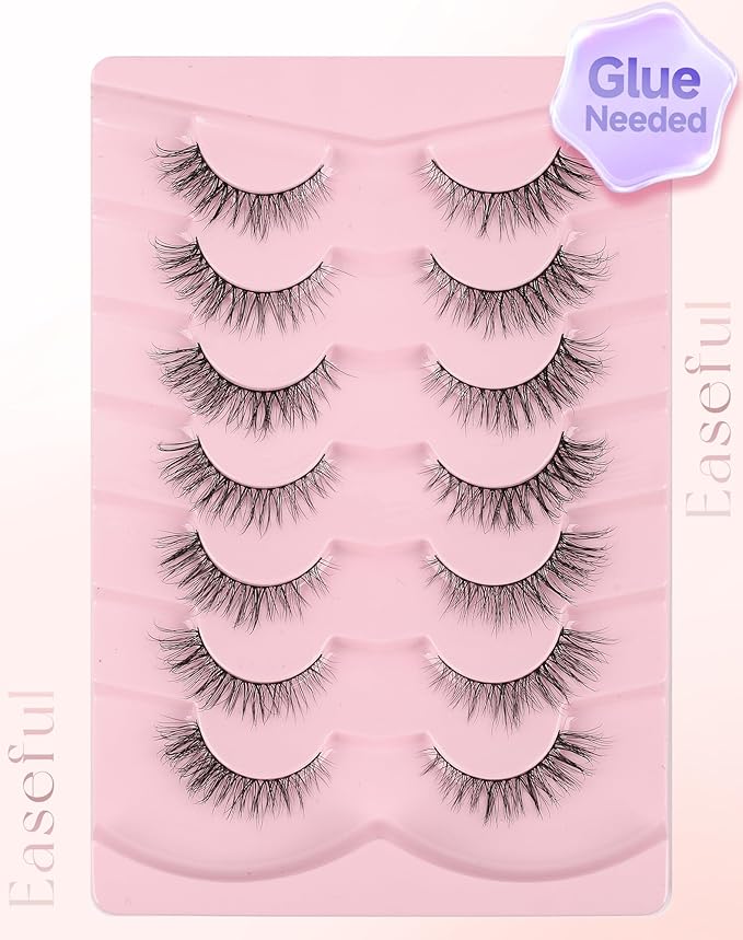 Natural Lashes Natural Eyelashes Natural Look Wispy Lashes Mink Lashes False Eyelashes Fake Eyelashes C Curl Lashes Strip Lashes Pure-05