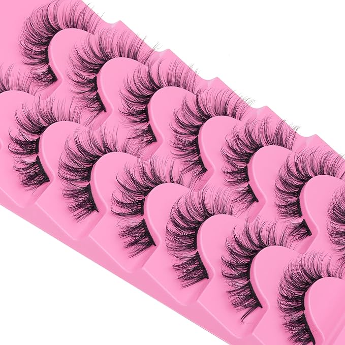 Wispy Lash Clusters Natural Individual Lashes CC Curly False Eyelashes Faux Mink Lash Extension DIY Eyelash Extension Pestañas Fluttery Strip Lashes that Look Like Extensions 7 Pairs by Eefofnn