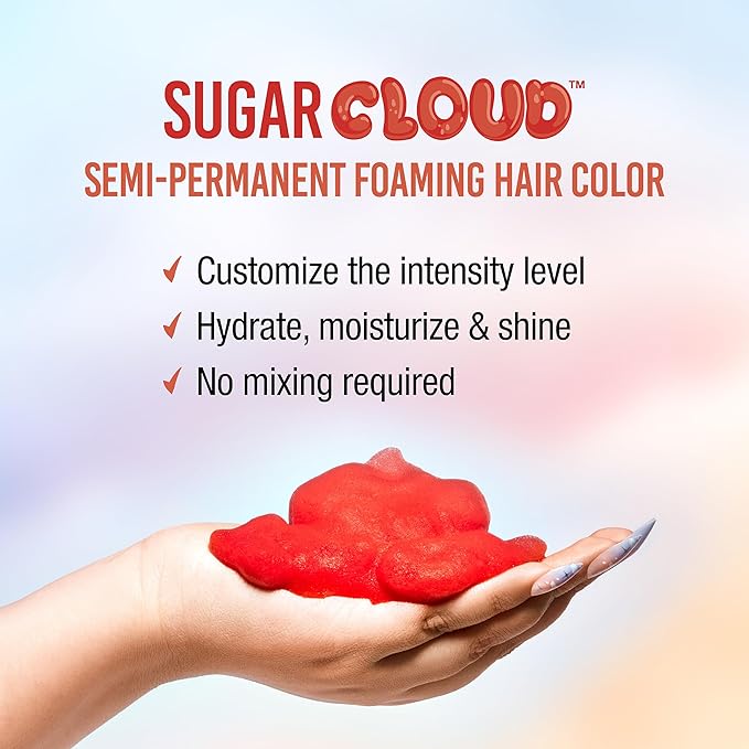 Punky Sugar Cloud Semi-Permanent Foam Hair Color, Licorice - Vibrant Hair Dye for Long-Lasting Color, Easy Application Foam Hair Dye, 6 fl oz.