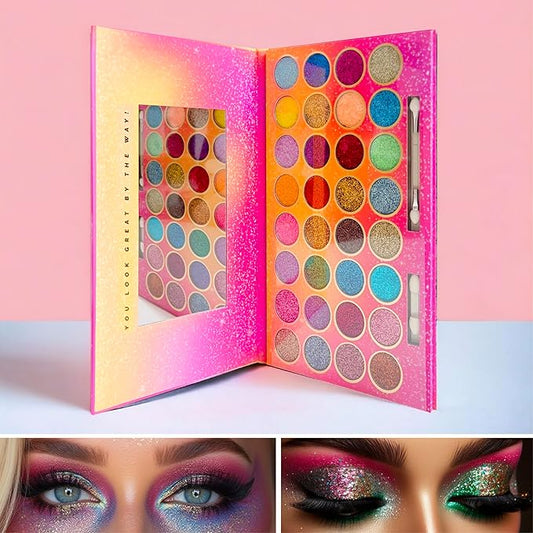32 Colours Glitter Eyeshadow Palette, Make-Up Palette, Face and Body Glitter, glitter tattoos, festival accessories, Glitter Artistry Palette, Eye Shadow pallets for Women Girls Kids