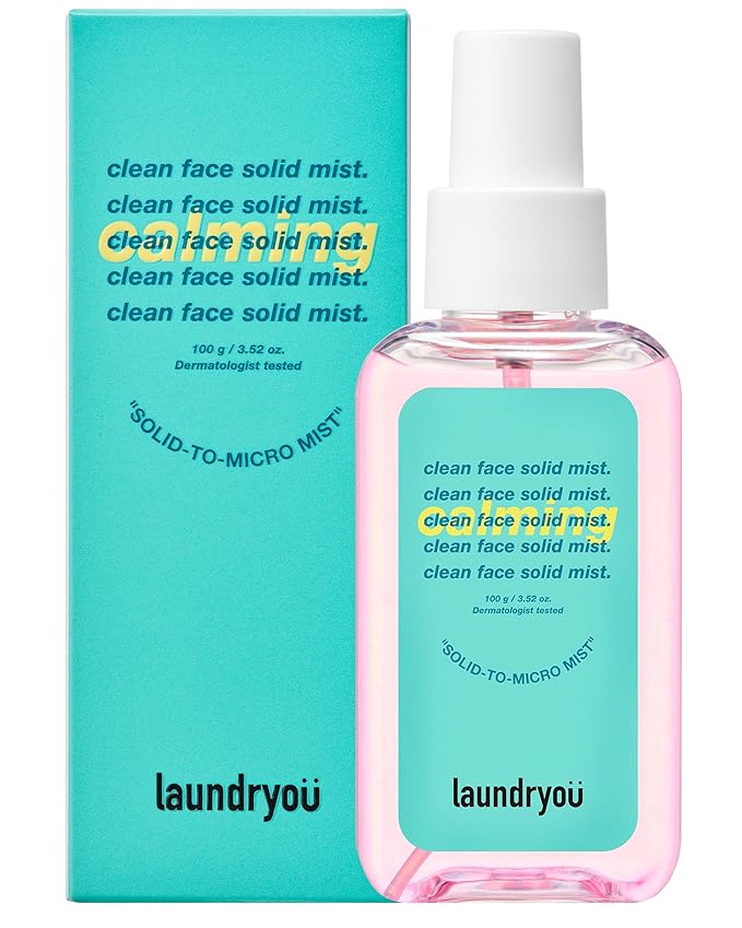 Clean Face Solid Gel-To-Mist Hydrating Spray Serum for Redness Relief & Soothing Irritated Skin Lightweight Moisturizing Facial Mist for Sensitive Skin Korean Skin Care (3.38 fl oz)
