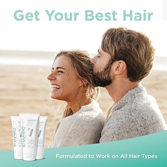 Shapiro MD Hair Growth Experts Hair Loss Conditioner, DHT Fighting Vegan Formula for Thinning Hair Developed by Dermatologists, Healthier and Thicker Looking Hair - 2 Month Supply