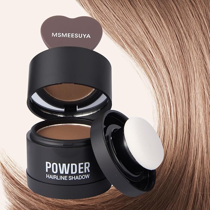 Hairline Powder Instantly, Fill In Fine or Root Touch up powder,Thinning Hair Instantly Thicker Touch Up for Windproof&Sweatproof, Darkroot touch up for Men & Women (LIGHT BROWN丨0.14Ounce)