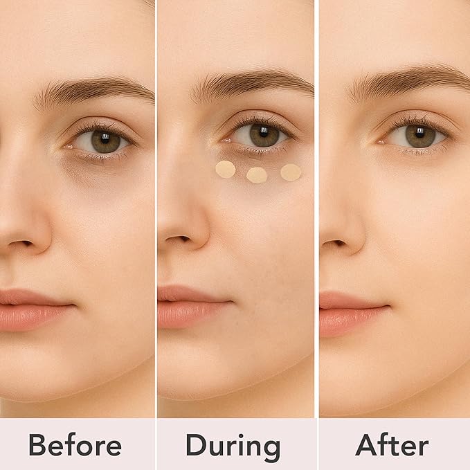 Full Coverage Concealer Palette, Waterproof Concealer Cream, 3 Colors + Brush, by Dermaflage