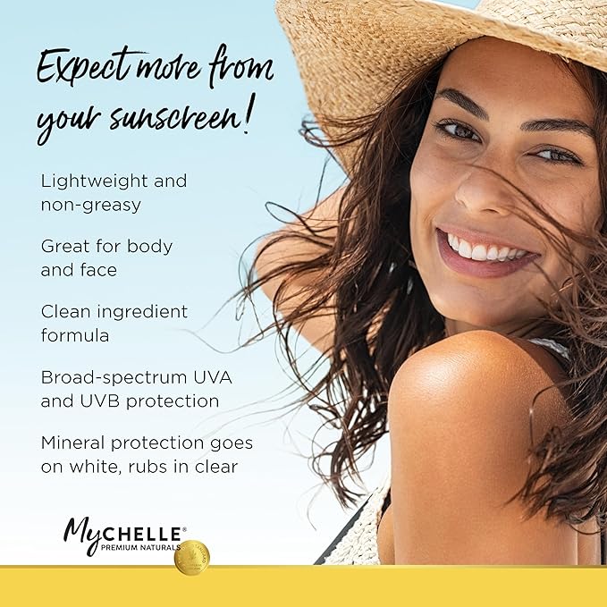 MyCHELLE Dermaceuticals Sun Shield SPF 28 Unscented (2.3 Fl Oz) - Soothing Reef Safe Sunscreen with Vitamin E and Aloe - TSA Approved. Liquid Zinc Sunscreen for Face and Body