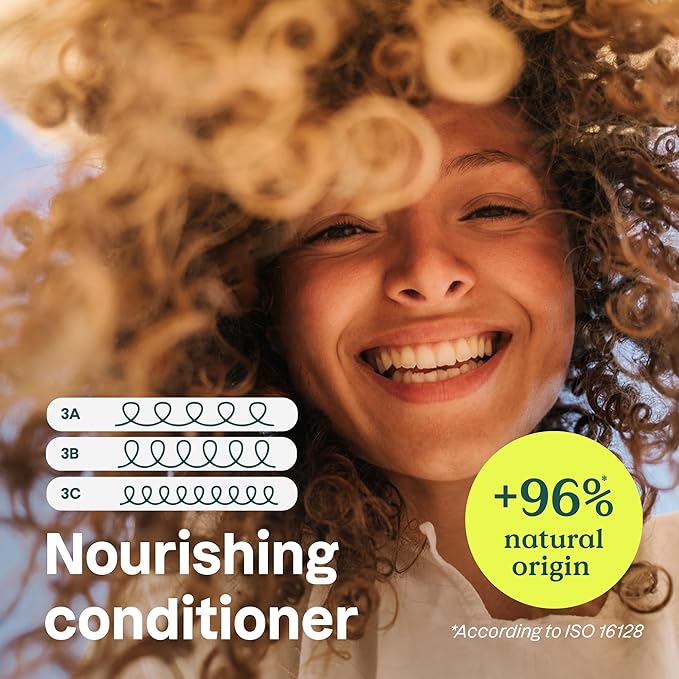 ATTITUDE Nourishing Conditioner for Curly Hair with Moringa Oil, Vegan and Naturally Derived, 3a, 3b, 3c Curl Type, Provides Lightweight Moisture to Curls, 16 Fl Oz