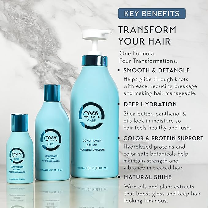 OYA Care Conditioner for Color-Treated Hair – Hydrating & Moisturizing Conditioner for Women & Men – Reduces Frizz, Strengthens Dry & Damaged Hair – For Fine, Thin, Wavy & Frizzy – 300 ml / 10.1 fl oz