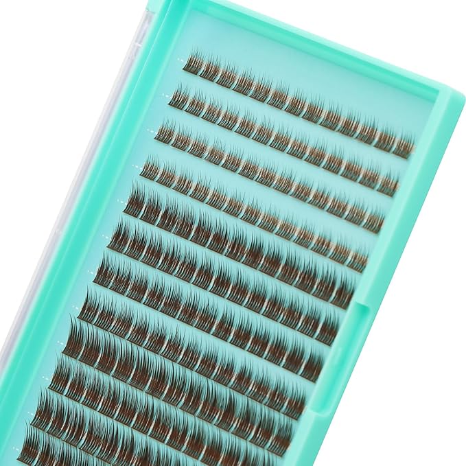 Bodermincer Lash Clusters D Curl Black/Brown/Colored Lashes 10-12-14/12-14-16/16-18-20mm Mixed Lash Clusters Kit For Beginner (Y11# B Curl-Brown 8-10-12mm Mixed)