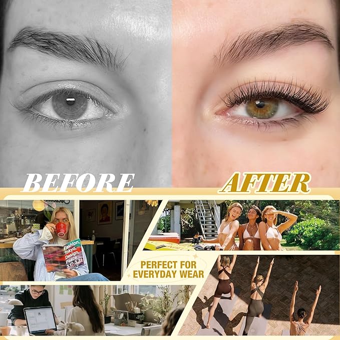 Short Lash Clusters Natural Cluster Eyelash Extensions 8-10-12MM Clear Band Cluster Lashes Extensions Wispy Individual Lashes CC-Curly Eyelash Clusters Pestañas Postizas Naturales 144Pcs DIY Lashes