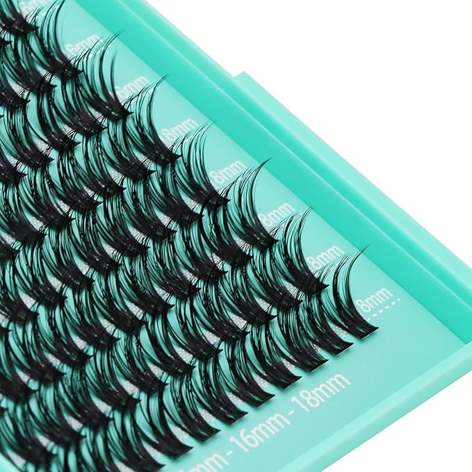 Bodermincer Lash Clusters D Curl Black/Brown/Colored Lashes 10-12-14/12-14-16/16-18-20mm Mixed Lash Clusters Kit For Beginner (Y03# 14-16-18mm Mixed)