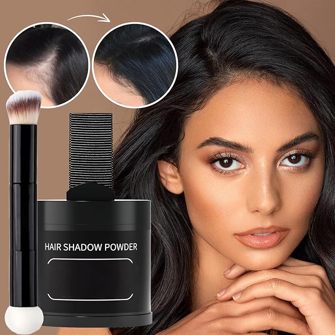 Gowwim Root Touch up Powder, Instantly Gray Hair Cover up Hairline Powder for Women & Men Waterproof and Sweatproof Root Cover Up Long-Lasting for Thinning & Loss Hair (Dark Brown2, 10G+1)