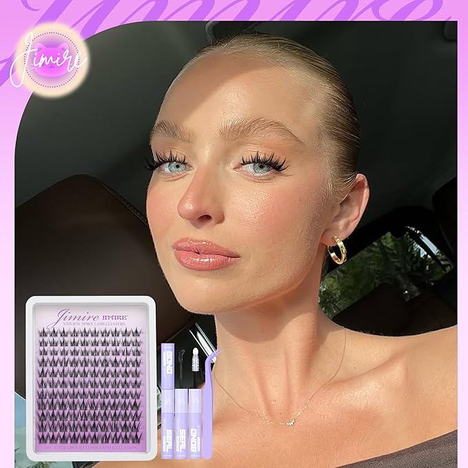 JIMIRE Manga Lash Clusters Kit Wispy Eyelash Clusters Kit Natural Look 10-14MM Fairy Cluster Eyelash Extensions with Spiky 110Pcs Manga Lash Extension Kit with Bond and Seal Lash Glue