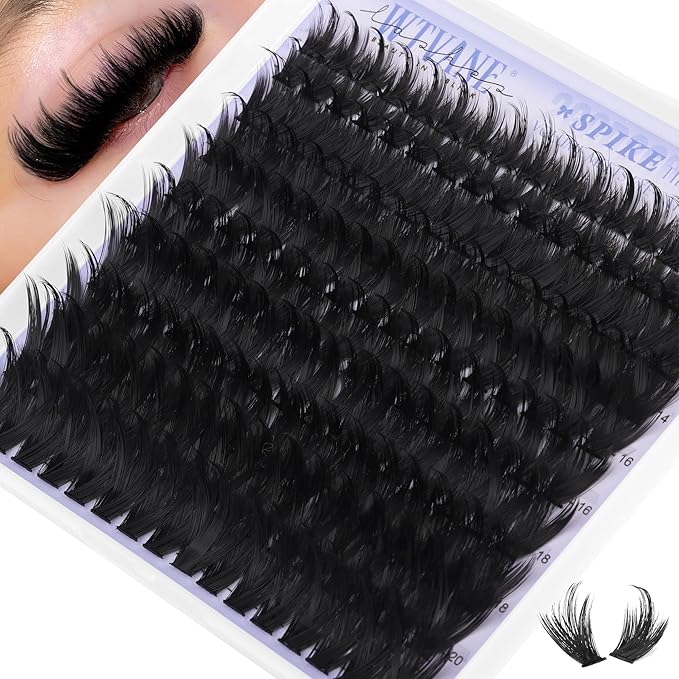 Lash Clusters Manga Eyelash Clusters Wispy Lashes Clusters with Spikes 260D Fluffy Individual Lashes 12-20mm Volume Eyelash Cluster Extensions Thick False Eyelashes Cluster Lash Extensions