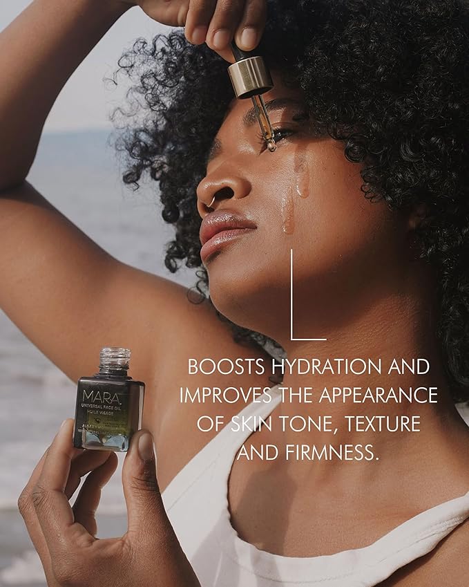 MARA - Universal Hydrating Face Oil for Anti-Aging + Glow with Algae + Moringa | Superfood Plant Oils Plump Skin, Boosts Firmness, For All Skin Types (0.5 oz | 15 ml; Travel Size)