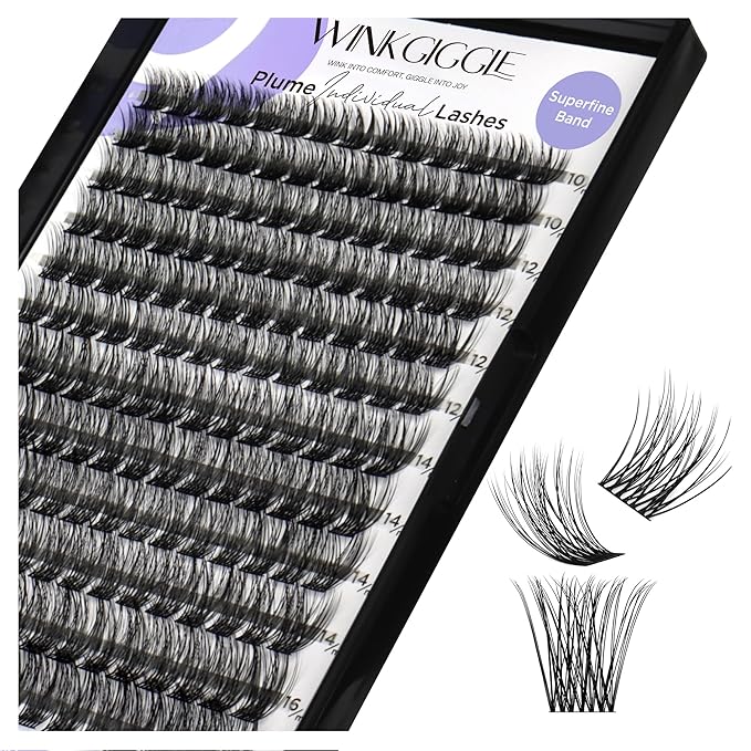 Lash Clusters D Curl Individual Lashes, 168 Pcs Cluster Eyelash Extensions 0.07mm 10-16mm Mixed DIY Lash Clusters Reusable Super Thin Black Band Eyelashes at Home (Twin Flowers 703D)