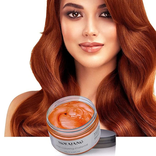 Temporary Hair Color Wax Orange 4.23 oz-Instant Hairstyle Cream Hair Pomades Hairstyle Wax for Party Cosplay Easy Cleaning