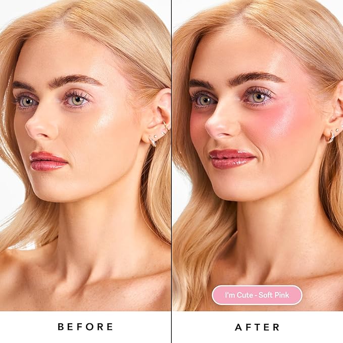 Sacheu Cheek STAY-N Liquid Blush for Cheeks — High Pigment, Buildable, Lightweight Cream Blush for Dewy & Radiant Flushed Cheeks — Long-lasting & Cruelty Free (I'm Cute)