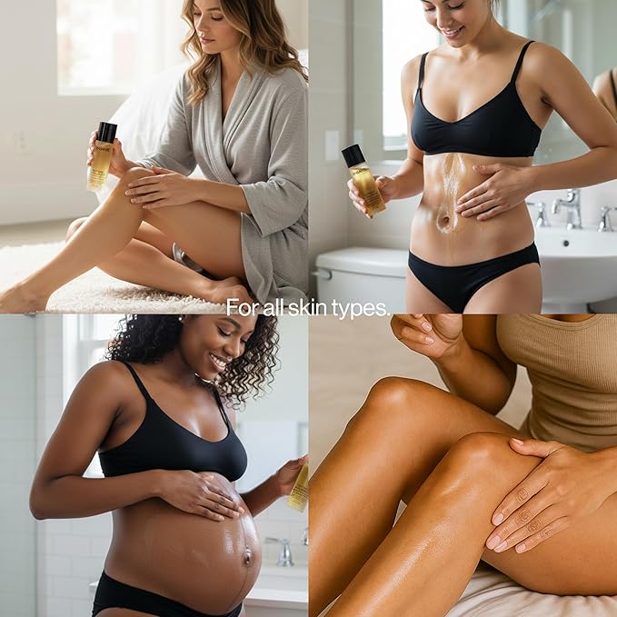 Body Firming Oil for Skin Firming and Tightening with Collagen, Bakuchiol, Squalane Oil, Vitamin E, Anti Aging Treatment, Anti Cellulite Massage Oil Cellulite Remover for Legs, Non Toxic, Non Greasy