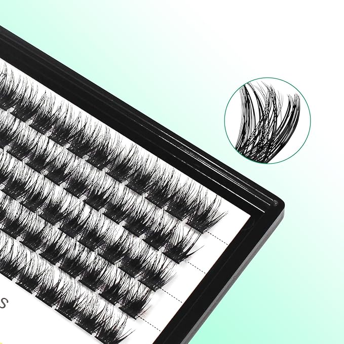 Bodermincer 120 Clusters 10mm+12mm/12mm+14mm/14mm+16mm Mixed Wide Cluster False Eyelash Individual Cluster EyeLashes Grafting Fake False Eyelashes Eyelash Extension (Black 12mm+14mm Mixed)