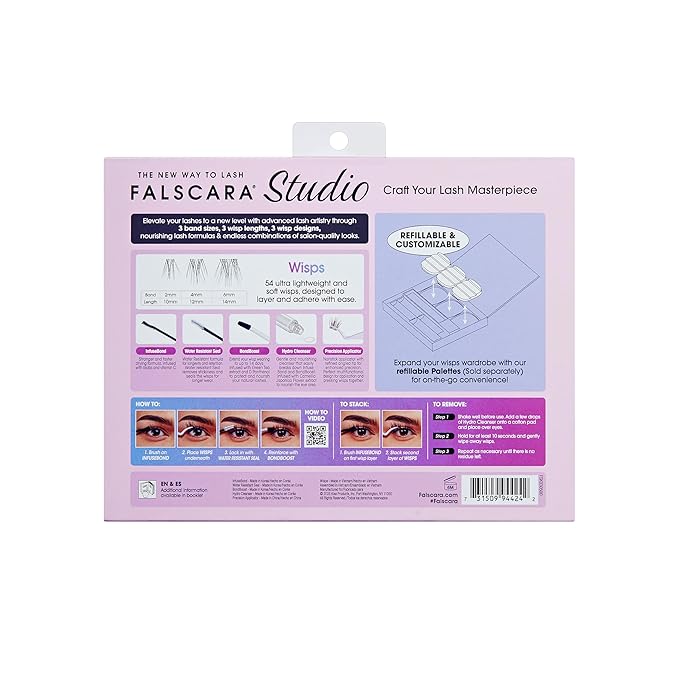 FALSCARA STUDIO Lash Extension Kit, 54 Stackable Lash Clusters, Medium Volume, 10mm-14mm, ‘Dark Chocolate’, False Eyelashes, InfuseBond, Water-Resistant Seal, BondBoost, Hydro Cleanser, Applicator