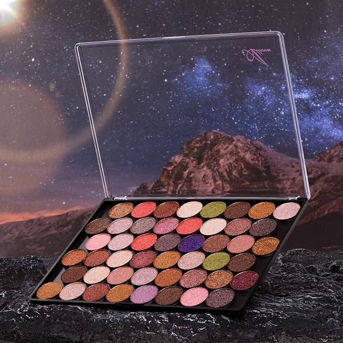 Allwon Large Empty Magnetic Transparent Plastic Eyeshadow Makeup Palette with 20Pcs Adhesive Empty Palette Metal Stickers for Eyeshadow Lipstick Blush Powder