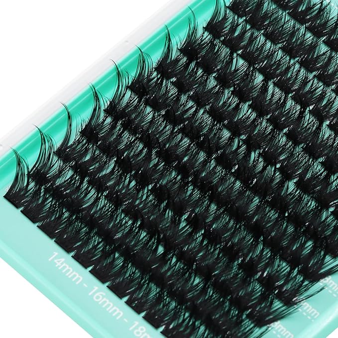 Bodermincer Lash Clusters D Curl Black/Brown/Colored Lashes 10-12-14/12-14-16/16-18-20mm Mixed Lash Clusters Kit For Beginner (Y05# 14-16-18mm Mixed)